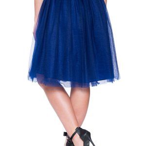 Blue Studio Tulle Midi Skirt